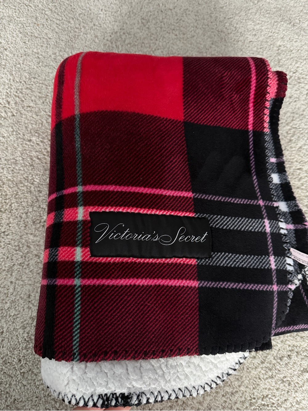Victoria's Secret Plaid Sherpa Throw